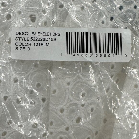 Rebecca Taylor Lea Eyelet Mini Shirt Dress Size 0 Full Moon White - Picture 6 of 6